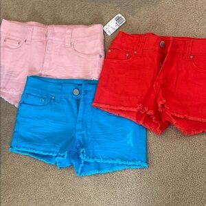 Colorful Denim Shorts Set